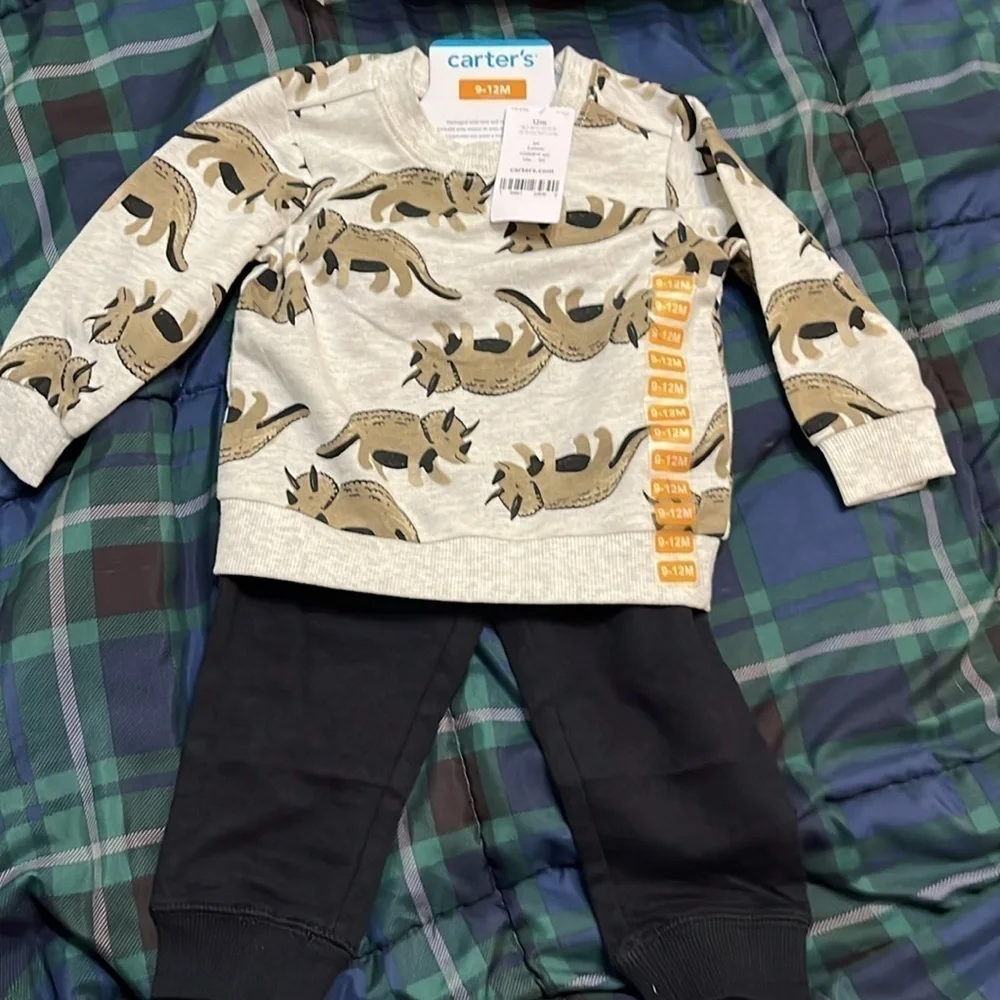 NWT Carter's Boys' 2 Piece Long Sleeve Knit Top and Pants Set  9-12 months
